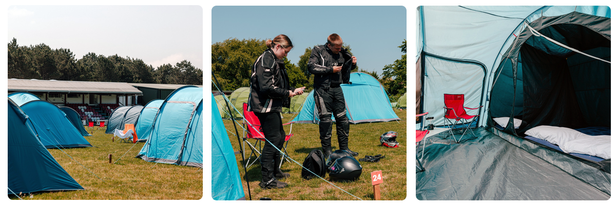 Images de tentes de camping sur le Tourist Trophy